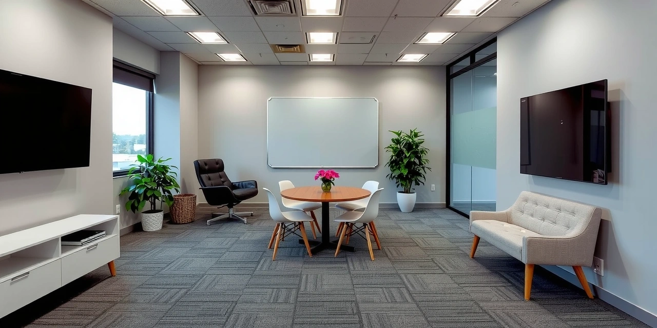 Ufficio moderno e accogliente di Colosseovitavb, che invita alla comunicazione.